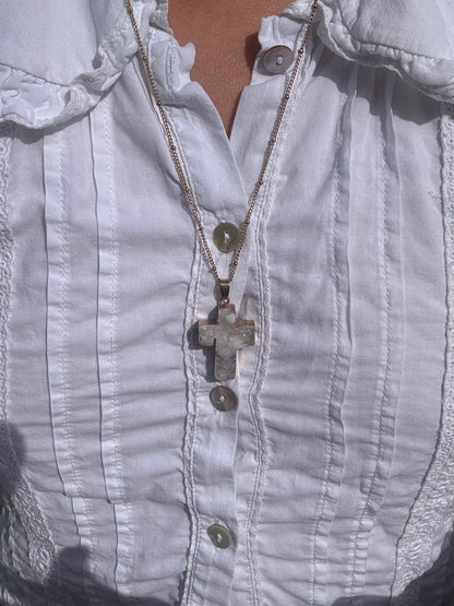 Semi Precious Cross Necklace