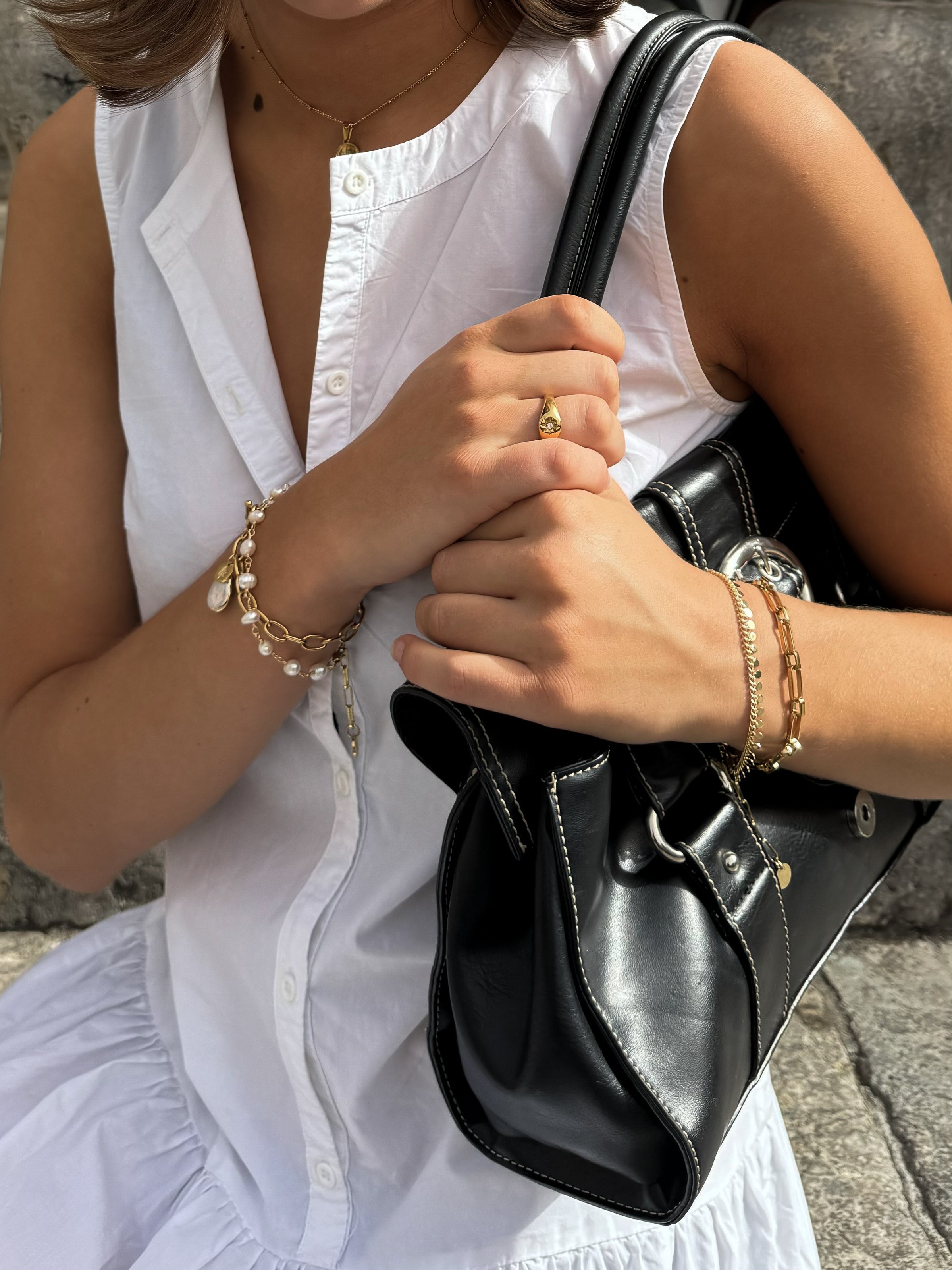 Gold plated and waterproof bracelets from Iris & I London
